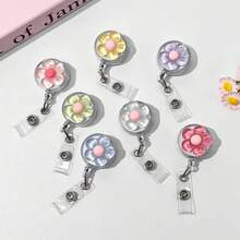 1/2/7 chiếc Giá đỡ huy hiệu hoa 5 cánh có thể thu vào, Kẹp thẻ ID hình hoa nhựa dễ thương có thể mở rộng, Giá đỡ thẻ y tá, Dây đeo cho bác sĩ, y tá, sinh viên, bé gái, Cuộn dây đeo huy hiệu ID công việc - Nhiều màu - Xem 13
