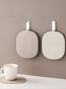 1pc Multipurpose Dining Table Mat, Kitchen Striped Non-Slip Heat-Resistant Placemat, Silicone Thick Insulation Pad, Slip Proof Kitchen Items, Practical Holiday Home Gift - Beige - View 6