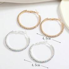 Korean Minimalist Niche Design Light Luxury Earrings New-Studded C-Shaped Fashion Hoop Earrings    Earrings Women