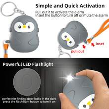 130dB高音企鹅形个人安全警报器，小巧可爱设计，适合女性、独居老人、慢跑、徒步旅行和其他安全紧急情况 - 彩色 - 查看 8