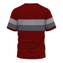 Camiseta de rayas de moda para hombres de talla grande, minimalista y transpirable de manga corta para talla grande - Multicolor 3 - Ver 8