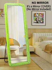 1 Pc Mirror Covers, Plush Floor Mirror Cover, Christmas Decorations, Girl Gift, Suitable For Ultra-Soft Non-Slip Cover Self-Standing Multi-Size Mirror Cover 64"X21" Full-Length Mirror Cover Warm Decoration, Suitable For Living Room Bedroom Cloakroom Full-Length Mirror, TV Cover (Multi-Color) - 彩色 - 查看 16