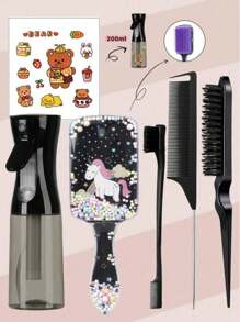 Miniature Cartoon Comb And A Set Of Continuous Spray Bottles With Cartoon Patterns - 4/6/8 Set,Brush,Hair Brushes,Edge Brush,Brush Hair,Hair Comb,Comb Hair,Detangling Brush,Ball Brush,Mini Hair Brush,Hair Brush Set,Wooden Comb,Hair Brush,Hairbrush,Hair Combs,Barber,Hair Tools,Hair Products,Hair Accessories,Slick Back Brush,Hair Care,Hair Comb,Barber Accessories,Comb Hair,Curly Hair Brush,Travel,Hair Stuff,Detangling Brush,Ball Brush,Mini Hair Brush,Hair Accessories,Curly Hair Products,Hairdressing Equipment,Christmas,Barber Accessories,Hair Accessories,Hairdressing,Wooden Comb, Comb, Slick Back Brush, Hairbrush, Edge Brush, Brush Hair, Hair Comb, Hair Brush Set, Comb Hair, Mini Hair Brush, Detangling Brush,Hair Products, Hair Tools, Hair Stuff, Hair Care, Curly Hair Brush, Barber, Barber Accessories, Hairdressing Equipment,Travel Essentials,Hairstyle,Hairdressing - Multicolor - View 7