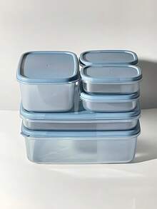 6 件带盖食品储存容器，餐食准备容器，适用于微波炉和洗碗机，适合工作、户外野餐、学校以及在厨房储存蔬菜、水果、肉类 - 彩色 - 查看 1