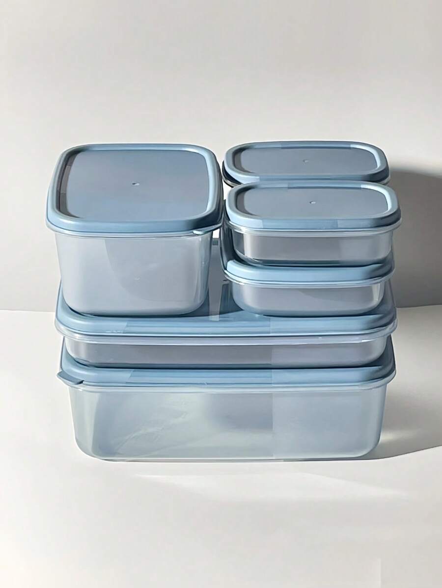 6 件带盖食品储存容器，餐食准备容器，适用于微波炉和洗碗机，适合工作、户外野餐、学校以及在厨房储存蔬菜、水果、肉类 - 彩色 - 查看 1