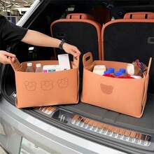 AD 1pc Foldable Car Trunk Organizer Box, Practical Storage Box For Women, Multi-Functional Car Storage Compartment