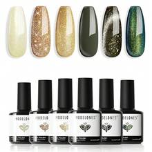Cat Eye Gel Nail Polish Set, 6 Colors 9D Glassy Cat Eye Glitter Gel Polish Black Red Purple Blue Silver Brown Nail Polish All Seasons With Magnet Soak Off Led DIY Salon Gift-842643 - A-1-翡翠石灰 - 查看 1