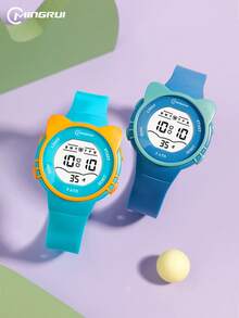 MINGRUI 30M Waterproof Cartoon Cat Colorful Digital Kids Watch With Alarm, Timer, Luminous For Children, Girls, School Supplies, Cute Anime - White - View 9