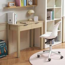 Small Desk With Drawers, Kids Desk For Bedroom, Modern Simple Study Table For Drawing, Reading, Writing, Rectangle MDF Furniture Study Storage Table For Home, Office, Light Wood - Maple - View 9