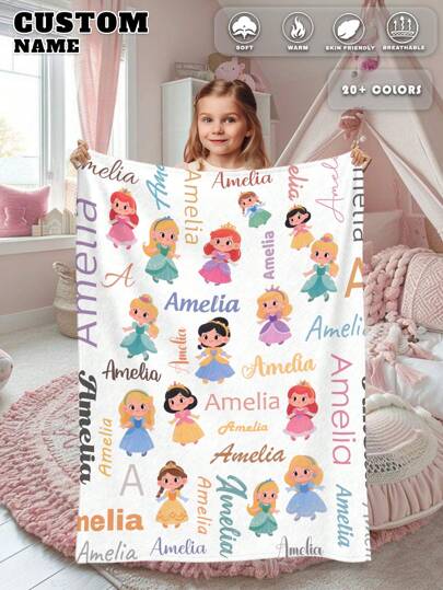 1 pieza Manta personalizada con nombre, regalo familiar, regalo de cumpleaños, regalo de Navidad, regalo personalizado, regalo del Día del Niño