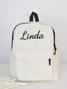 1 buc Rucsac cu nume brodat personalizat, Ghiozdan școlar personalizat brodat, Cadou pentru copii, Geantă de depozitare școlară, Organizator de papetărie, Rechizite pentru studenți, Articole esențiale pentru grădiniță, Rucsac cu desene animate, Perfect pentru cadouri de ziua de naștere, Cadouri pentru întoarcerea la școală