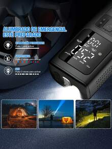 7000A Portable Car Battery Jump Starter With 150PSI Inflator - Black - View 4