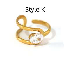 1 chiếc nhẫn Zirconia hình học độc đáo bằng thép không gỉ 18K, kiểu dáng nữ, thích hợp cho hẹn hò, kỷ niệm và các dịp đặc biệt khác, món quà trang sức tinh tế dành cho phái nữ. - Nhiều màu - Xem 12