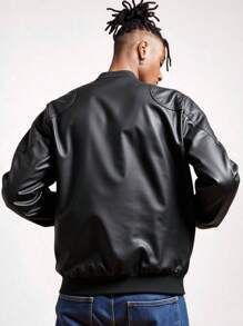 Nes Sport Men's Mini-Leather Jacket - 黑色 - 查看 2