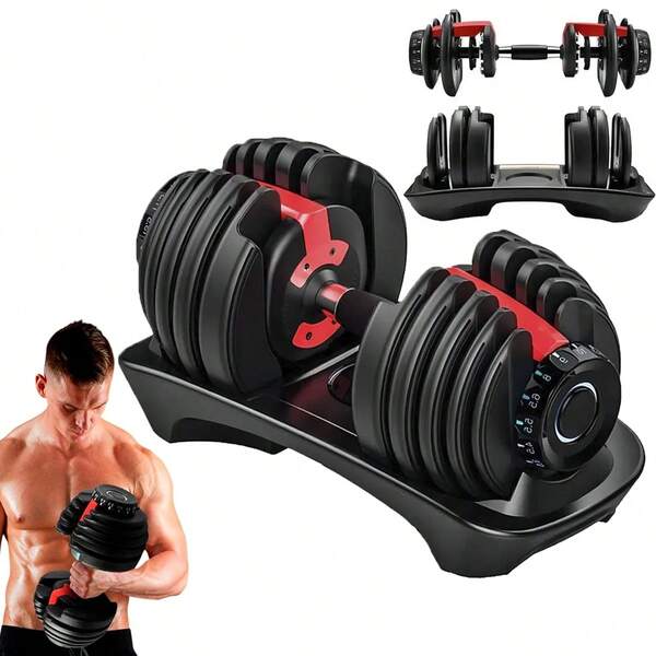 Halter Regulavel 24Kg Dumbell Anilhas Academia Peso Ajustavel Treino Musculaçao Fitness Cross Exercicio Corpo