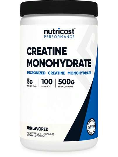 Nutricost Creatine Monohydrate Micronized Powder 500G, 5000mg Per Serv (5g) - 100 Servings, 17.9 Oz