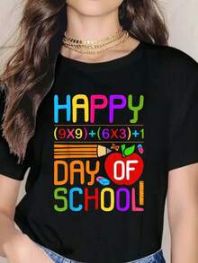 Funny Math Formula T-Shirt For 100 Days Of Math School With Your Math Teacher.  T-Shirts. - Black - View 1