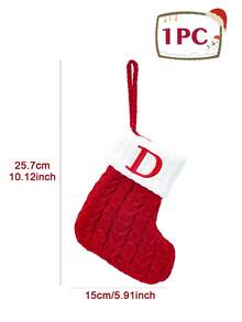1Pc Knitted Letter Christmas Socks, Christmas Alphabet Knit Stockings, Mini Christmas Socks With Embroidered Letters, Merry Christmas Decorative Socks, Xmas Decor, Christmas Decorations For Home, Christmas Ornaments, Christmas Tree Decorations, Christmas Theme Dress Up Home Decor Christmas Decorations Room Decor Winter Christmas Decorations Home Christmas Gifts