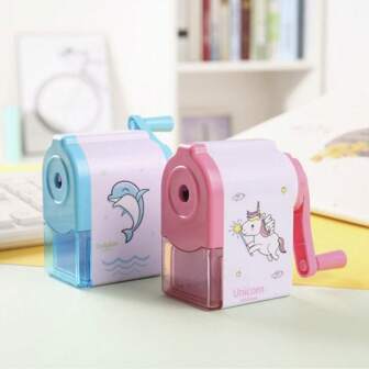1pc Cartoon Automatic Pencil Sharpener, Hand Crank Pencil Sharpener, Unicorn Pencil Sharpener, Learning & Writing Tool, Back To School Gift, Creative Cute Pencil Sharpener, Birthday, Christmas, Halloween, Thanksgiving Gift