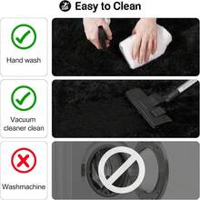 Soft Shag Rugs For Bedroom, Black Fluffy Shaggy Rugs For Living Room, Luxury Modern Plush Carpet Girls Boys Room Dorm Indoor Home Decor, Upgrade Non-Slip - 黑色 - 查看 8