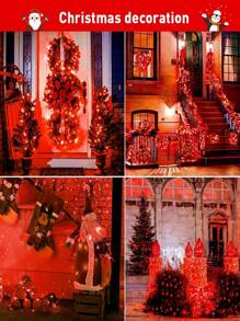 1 pieza Guirnalda de Luces Solares para Exteriores - 300/200/150/100/50 LED, Luces de Hadas Solares de Alambre de Cobre, IP65 Impermeable, 8 Modos de Iluminación, Adecuado para Jardín, Terraza, Boda, Acampada, Fiesta, Patio, Decoración de Árbol de Navidad, Navidad, Halloween, Luces de Decoración para el Día de San Valentín (Blanco Cálido/Blanco/Color/Azul/Rosa/Rojo)