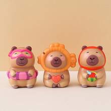 1/3/6 件随机款式可爱水豚挤压慢回弹玩具，可爱减压仿真动物挤压玩具，适合成人儿童，可爱感官坐立不安玩具