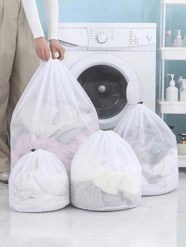 3 Stücke/Set Wäschesack mit Kordelzug, Dicke Maschennetztasche für BHs & Wäsche, Extra Großer Wäschebeutel