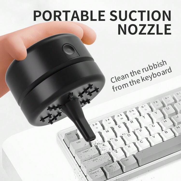 迷你便携式桌面吸尘器，无线电池供电真空集尘器，适用于家庭和办公室的塑料微型碎屑清洁器，方便的办公用品和无电池学生配件 - 非常适合清洁桌面和工作区，拾取小物品、橡皮擦、碎屑、刨花（电池需单独购买） - 彩色 - 查看 6