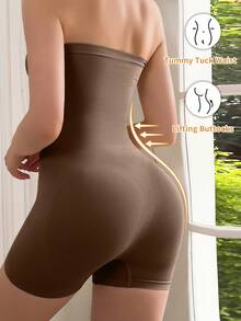 Macacão Modelador Sem Costura e Sem Alça para Mulheres, Antiderrapante | Adeus à Modelagem Complicada | Cintura Afunilada, Abdômen Achatado, Bumbum Levantado, Essencial para Emagrecimento - Chocolate - Visão 2