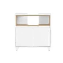 SoBuy Under Sink Cabinet Bathroom Vanity Unit Bathroom Cabinet Suitable For Pedestal Sinks Grey W60 X D30 X H61cm BZR148- Home Bathroom Decor Bathroom Organizer Summer Bathroom Accessories - White - View 3