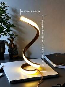 2 套现代台灯，可调光螺旋床头灯，3 色 10 亮度 LED 台灯，适用于卧室、客厅、办公室 - 黑色B款 - 查看 4