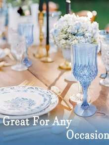 1个钻石图案高档塑料杯，可重复使用塑料高脚杯，白红杯，白酒杯，香槟杯，开水杯，可用于婚礼，晚宴，朋友聚餐，节日聚会，日常娱乐聚会等 - 彩色 - 查看 7