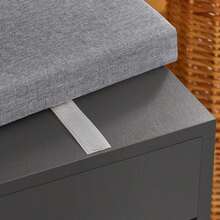 SoBuy FSR45-HG, Hallway Shoe Rack Shoe Cabinet Shoe Bench With Lift Up Bench Top And Seat Cushion, White - Dark Grey - View 7