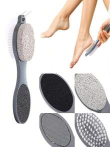 四合一足部锉刀和去茧工具，男女干湿足部护理工具，足部清洁刷砂石死皮去除研磨工具 - 磨腳石 - 查看 1