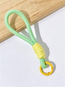 1pc/3pcs/5pcs/10pcs Colorful Handmade Braided Rope Keychain, Backpack Charm, Anti-Loss Key Ring Phone Accessory Polyester Short Rope Pendant Phone Case Key Chain - Colorblock Weaving - View 23