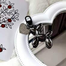 Xiaohongshu Ins Style Love Balloon Dog Pendant Keychain Couple Bag Cute Pendant Gift For Girlfriends - Dark Black - View 4