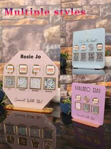 Customized QR Code Business Social Media Signage, Payment Signage, Customized Logo Signage, Payment Methods And Social Media Signage, Customized Acrylic QR Code Display Stand, Personalized Business QR Code With Transparent Display Stand, Multi-Functional, Decorative,Home Decor Living Room ,Accessible Luxury, Scan To Pay - Multicolor - View 2