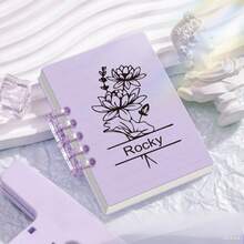 1/3/5/10 piezas Cuaderno mini de hojas sueltas personalizado, cuaderno de bolsillo con nombre y flor guardiana personalizados, cuaderno portátil personalizado, planificador de alta estética, adecuado para registros de oficina, notas de reuniones, notas de estudio; cuaderno personalizado para la temporada de graduación, cuaderno para el regreso a clases, cuaderno profesional personalizado, regalo para la temporada de graduación, regalo para el regreso a clases, regalo personalizado de empresa, regreso a clases - Multicolor - Ver 21