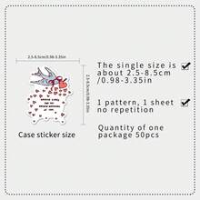 50pcs Vintage Cartoon Fairy Tale Stickers, Cute Retro Aesthetic Sticker Set, Watercolor Fashionable INS Style Stickers, Waterproof Vinyl Stickers Suitable For Water Bottles, Computers, Laptops, Phones, Luggage, Notebooks, Refrigerators, Etc. - F - View 5
