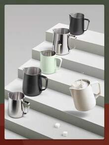 1 件不锈钢奶泡壶，厚款拿铁艺术牛奶蒸汽壶，咖啡店用品，带刻度的锥形喷嘴牛奶壶，专业奶泡杯，现代简约奶泡壶，耐用不锈钢牛奶壶，250ml/350ml/600ml/900ml，适合作为乔迁礼物，适用于咖啡馆、餐厅、花园、休闲酒吧、甜品店、家庭、办公室、拿铁艺术壶，打造完美的拿铁艺术和享受 - 彩色 - 查看 2