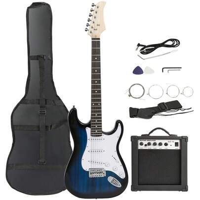 39" Beginners Electric Guitar With 10W Amp Gig Bag Case Guitar Strap Full Size