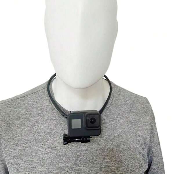 Soporte de cuello para teléfono para cámara GoPro Hero/Insta360, soporte ajustable de collar para suspensión de teléfono inteligente, para grabación de vlogs