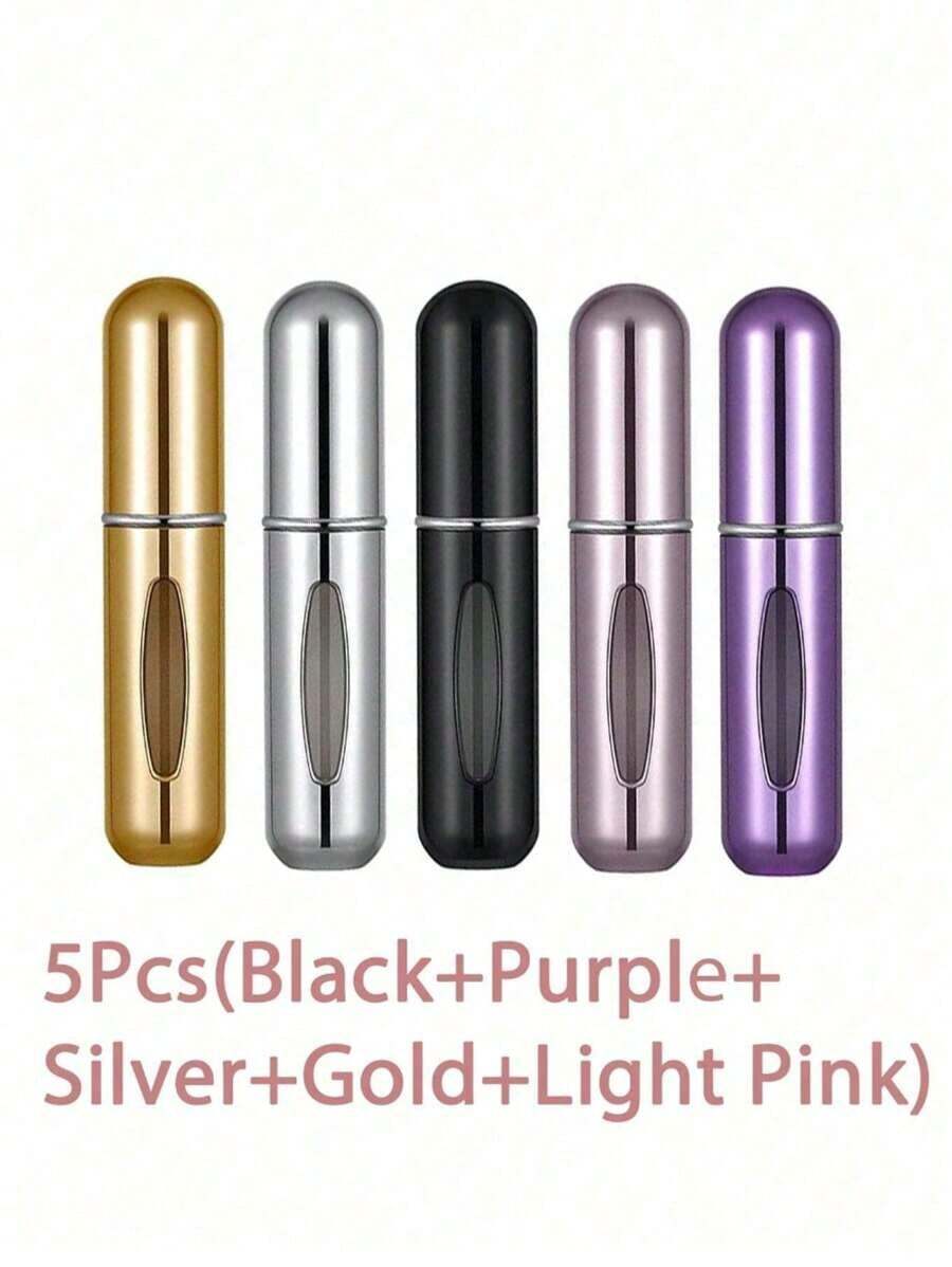 CALINNL 5Pcs/3Pcs/1Pc 5ML Perfume Refillable Bottle,Perfume Bottle Refillable Perfume Atomizer Bottle,Perfume Travel Spray Bottling Dispenser,Mini Portable Empty Liquid Container ,Travel Essentials ,Travel Organizer For Beach ,Summer Vacation Back To School