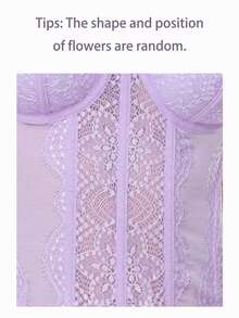 1pc Cute Lace Mesh Camisole, Suitable For Women's Outings, Dates, Nights Out, Party & Clubwear - Purple - View 7
