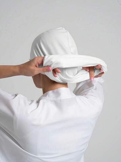 1 pieza Pañuelo de cabeza clásico y versátil de unicolor para mujer, estilo turbante ajustable, de tela de viscosa suave y cómoda, apto para uso diario, deportes, yoga