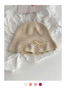 1 件混合纤维针织渔夫帽，百搭大气，增强面部瘦身纱线帽，扎染波西米亚派对优雅复古街头别致宫廷风格针织渔夫帽 - 彩色 - 查看 9