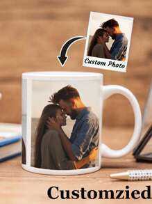 1pc Customized Photo Mug, Personalized Photo Coffee Cup, Personalized Photo Anniversary Mug, Housewarming Gift, Valentine's Day Gift, Anniversary Gift, Graduation Gift, Mother's Day Gift, Suitable For Anniversary, Valentine's Day, Mother's Day, Birthday, Children's Day, Father's Day, Graduation Ceremony, Wedding, Housewarming And Other Occasions, Can Be Placed In Kitchen, Dining Room, Living Room, Bedroom, Office, Tea Room And Other Home Spaces, Enhancing Women's Happiness - Multicolor - View 8