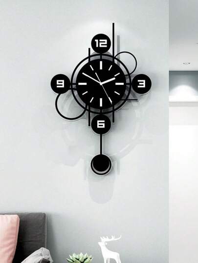 Pc, Moderne Large Scale Home Wand Clock, Acrylic Material, Swing Function, Silent No Ticking, Living Room, Bedroom, Kitchen Office ation. Birthday s, Ho warming s. Room view 8