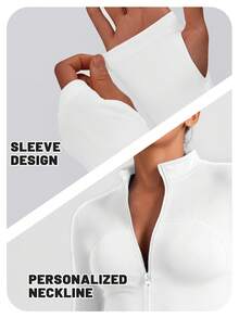 Soyun Jaqueta feminina listrada para yoga, ideal para atividades ao ar livre, viagens, uso casual, festas, escritório, academia e muito mais. - Branco - Ver 8