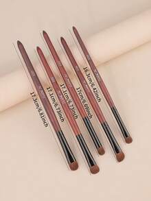 5件套眼影化妆刷套装，含遮瑕刷、眼部化妆刷、软毛晕染刷，便携式美妆工具 - 紅色 - 查看 2